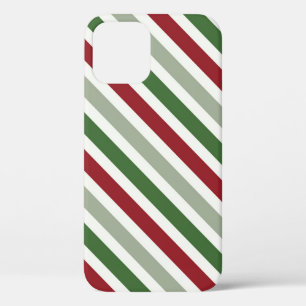 クリスマス斜ストライプめの iPhone 12ケース
