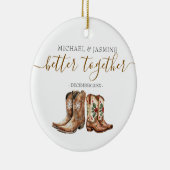 クリスマス新婚の贈結婚り物をもっと一緒に セラミックオーナメント (右)