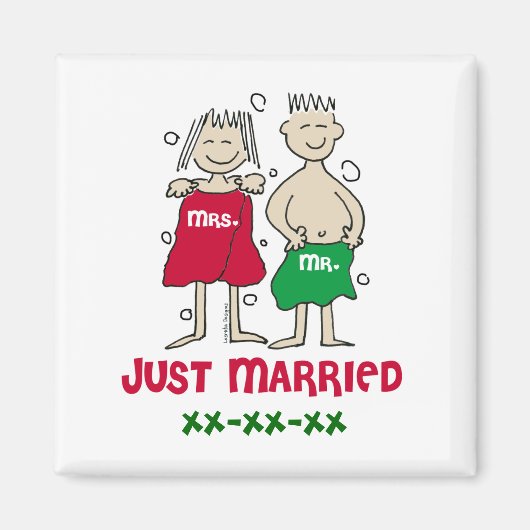 クリスマス新婚夫婦 マグネット (正面)