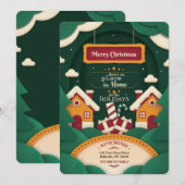 クリスマス新居カットアウトカード 招待状 (正面/裏面)