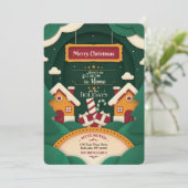 クリスマス新居カットアウトカード 招待状 (スタンド正面)