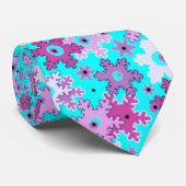 クリスマス新年スノーフレーク雪の青ピンクのカーソ ネクタイ (ロール)