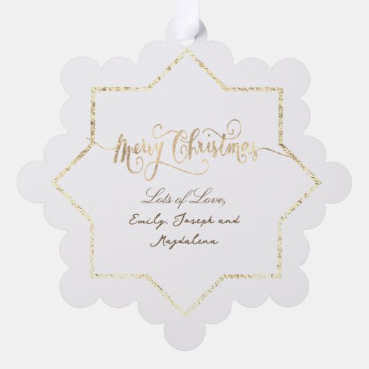 クリスマス新生児フェイク箔フレーム オーナメントカード (裏面)