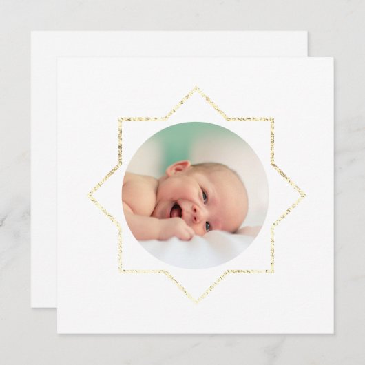 クリスマス新生児フェイク箔フレーム シーズンカード (正面/裏面)
