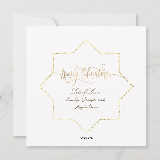 クリスマス新生児フェイク箔フレーム シーズンカード (裏面)