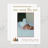 クリスマス新生児誕生発表カード (正面/裏面)