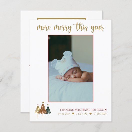 クリスマス新生児誕生発表カード (正面/裏面)