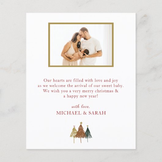 クリスマス新生児誕生発表カード (裏面)