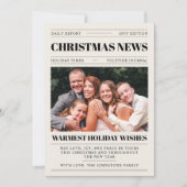 クリスマス新聞のホリデーヘッドラインの写真カード シーズンカード (正面)