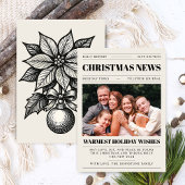 クリスマス新聞のホリデーヘッドラインの写真カード シーズンカード
