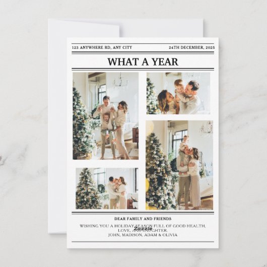 クリスマス新聞の写真なんと1年 シーズンカード (裏面)