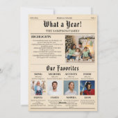 クリスマス新聞の写真のコラージュ シーズンカード (裏面)