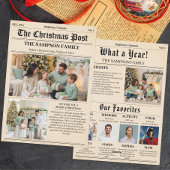 クリスマス新聞の写真のコラージュ シーズンカード