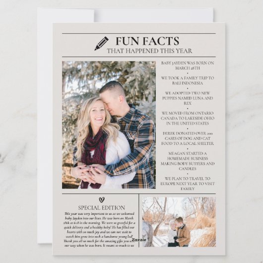 クリスマス新聞クリスマスカード（写真あり） シーズンカード (裏面)