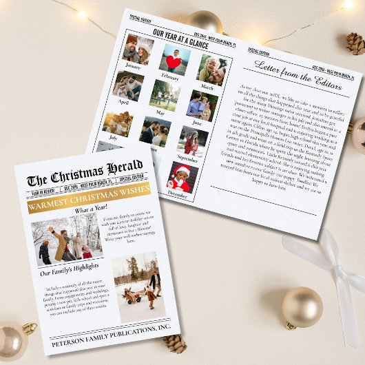 クリスマス新聞マルチフォト 年間レビュー シーズンカード