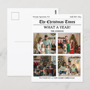 クリスマス新聞家族のニュースレター写真 ポストカード