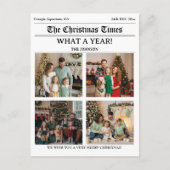 クリスマス新聞家族のニュースレター写真 ポストカード (正面)