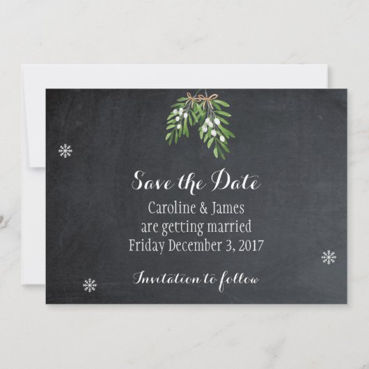 クリスマス日付カードを保存 招待状 (裏面)