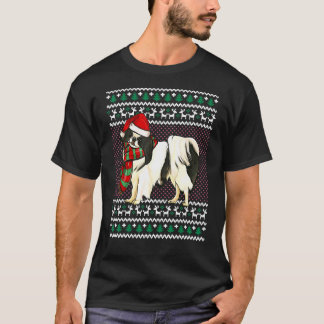 クリスマス日本のチンドッグサンタハット醜いクリスマス Tシャツ