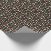 クリスマス日本のプレゼント暖炉を持つチンドッグ ラッピングペーパー (角)