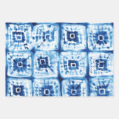 クリスマス日本の絞り染めしぼりパターンホリデー ラッピングペーパーシート (正面2)