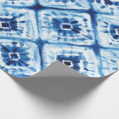 クリスマス日本の絞り染めしぼりパターンホリデー ラッピングペーパー (角)