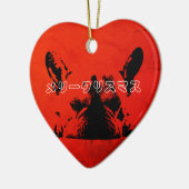 クリスマス日本の セラミックオーナメント (左)