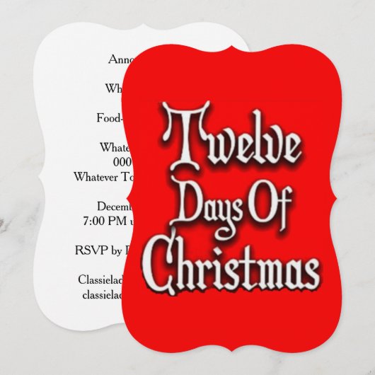 クリスマス日12人 招待状 (正面/裏面)