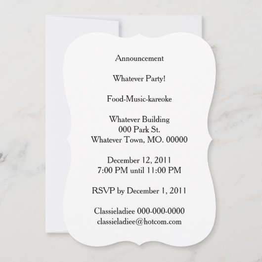 クリスマス日12人 招待状 (裏面)