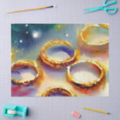 クリスマス日12回：金リングや輪(A)、 薄葉紙 (クラフト)