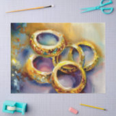 クリスマス日12回：金リングや輪(B)、 薄葉紙 (クラフト)