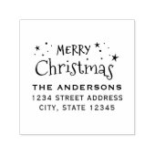 クリスマス星家族の名前リターンアドレス セルフインキングスタンプ (デザイン)