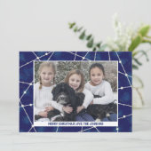 クリスマス星座ファミリー写真冬の青 シーズンカード (スタンド正面)