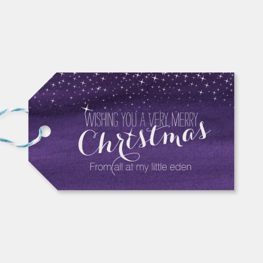 クリスマス星空のギフトラベル ギフトタグ (裏面横)