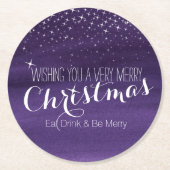 クリスマス星空パーティー紙コースター ラウンドペーパーコースター (正面)