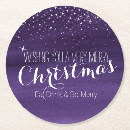 クリスマス星空パーティー紙コースター ラウンドペーパーコースター