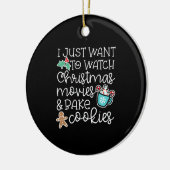 クリスマス映画がクッキーを焼くのを見たいだけです セラミックオーナメント (左)