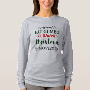 クリスマス映画とガンボケージャンルイジアナ Tシャツ