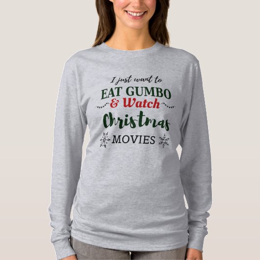 クリスマス映画とガンボケージャンルイジアナ Tシャツ (正面)