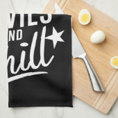 クリスマス映画と冷たい家族のクリスマスギフト キッチンタオル (四つ折り)