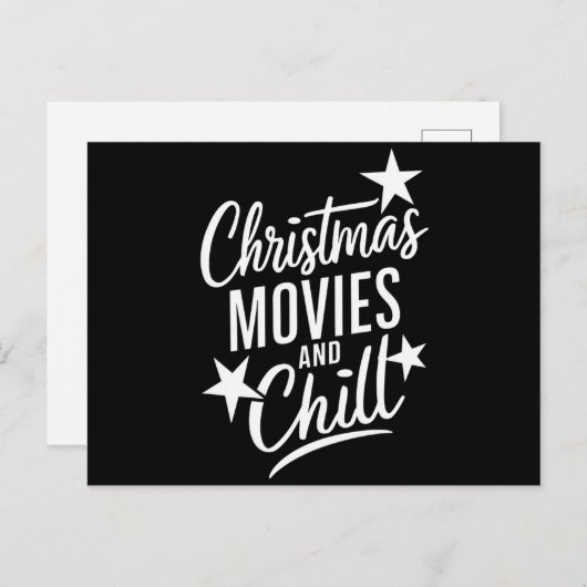 クリスマス映画と冷たい家族のクリスマスギフト シーズンポストカード (正面/裏面)