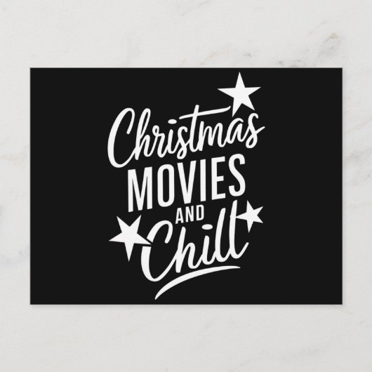クリスマス映画と冷たい家族のクリスマスギフト シーズンポストカード (正面)