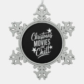 クリスマス映画と冷たい家族のクリスマスギフト スノーフレークピューターオーナメント (正面)