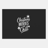 クリスマス映画と冷たい家族のクリスマスギフト ラッピングペーパーシート (正面)
