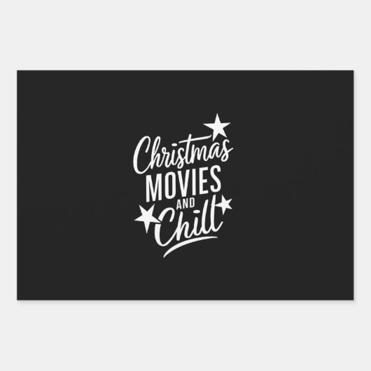 クリスマス映画と冷たい家族のクリスマスギフト ラッピングペーパーシート (正面)