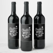 クリスマス映画と冷たい家族のクリスマスギフト ワインラベル (ボトル)