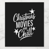 クリスマス映画と冷たい家族のクリスマスギフト ワインラベル (シングルラベル)