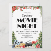 クリスマス映画の夜の招待状, ホリデー映画の夜のパーティーの招待状 招待状 (正面)