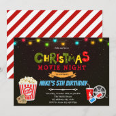 クリスマス映画の夜 テーマの招待状 招待状 (正面/裏面)