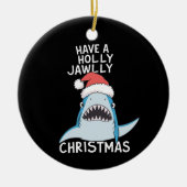 クリスマス映画の皮肉っぽい口ごたえを食べる セラミックオーナメント (正面)